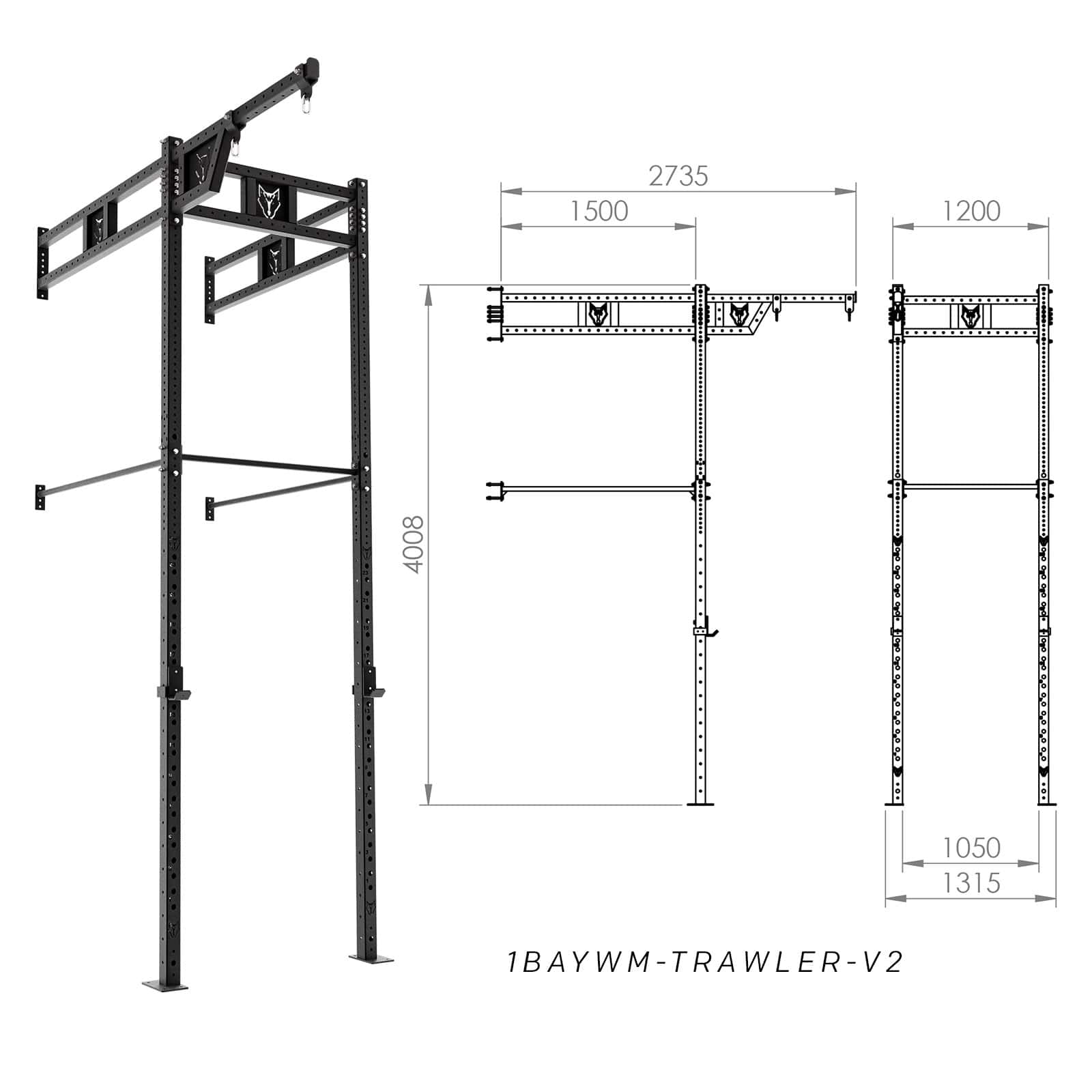 Bison Series - Wall Mounted Shrimp Trawler Rig (2 Bay)