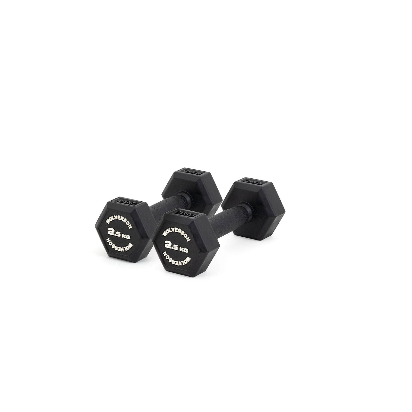 Wolverson Rubber HEX Dumbbells