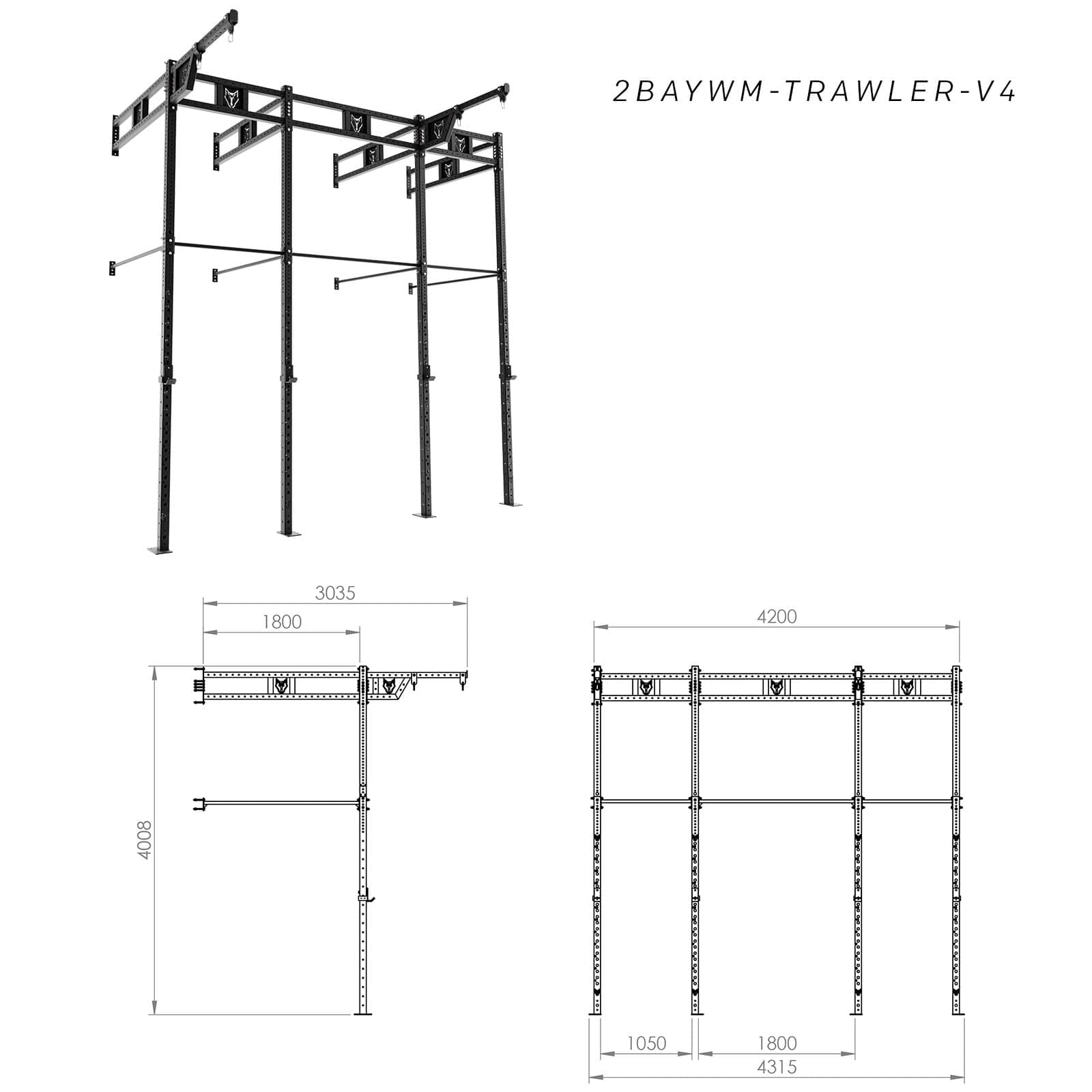 Bison Series - Wall Mounted Shrimp Trawler Rig