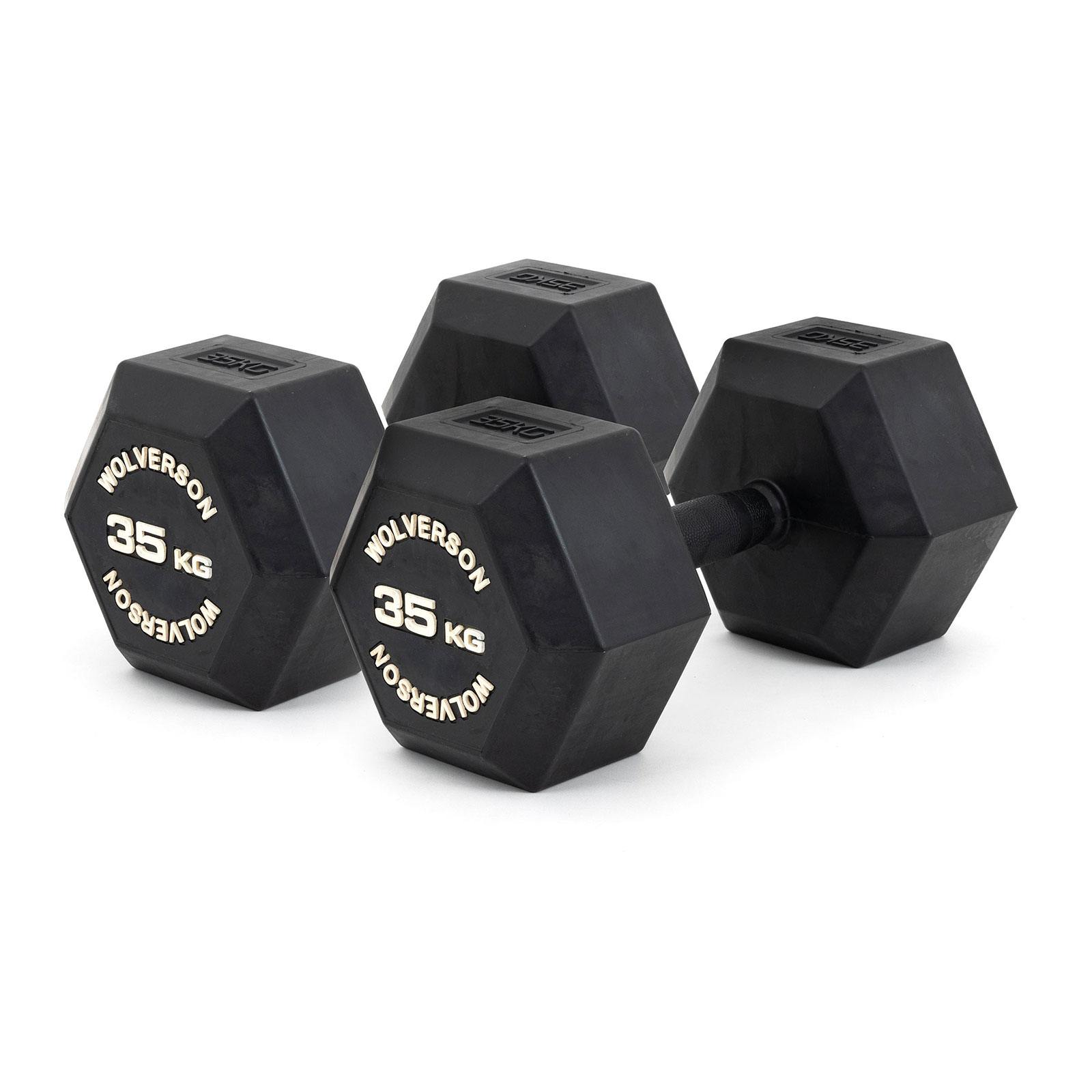 Wolverson Heavy Rubber HEX Dumbbells