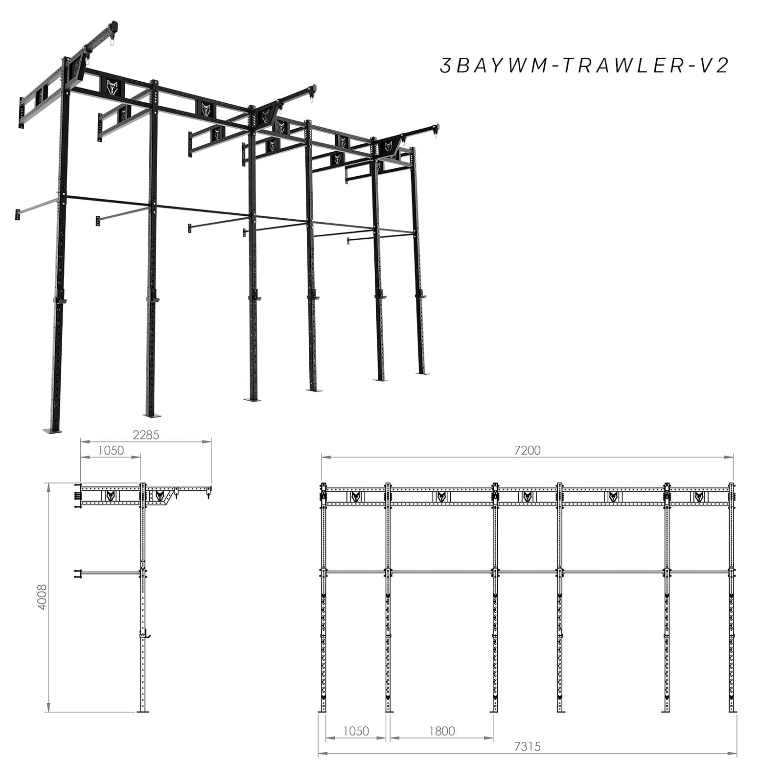 Bison Series - Wall Mounted Shrimp Trawler Rig