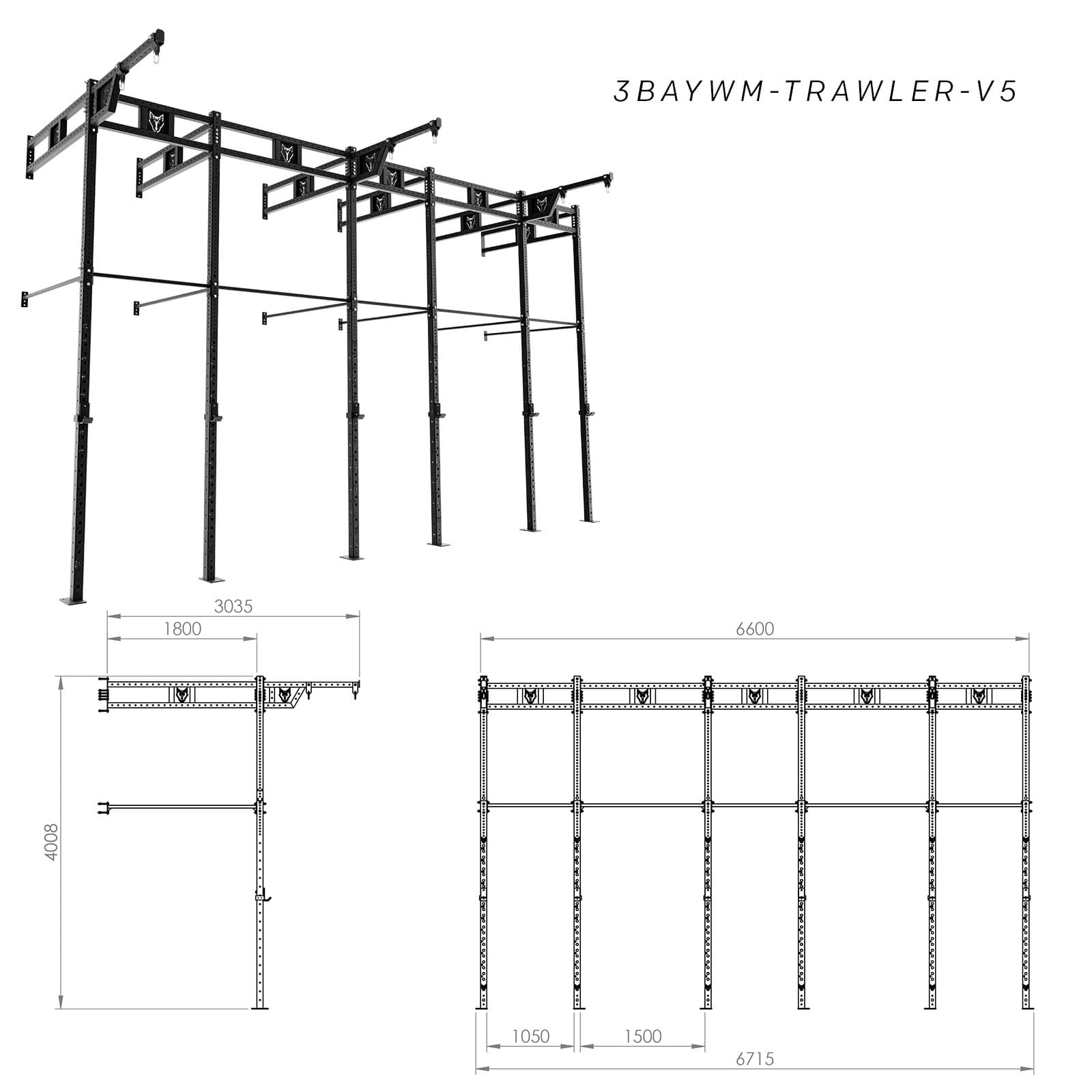 Bison Series - Wall Mounted Shrimp Trawler Rig