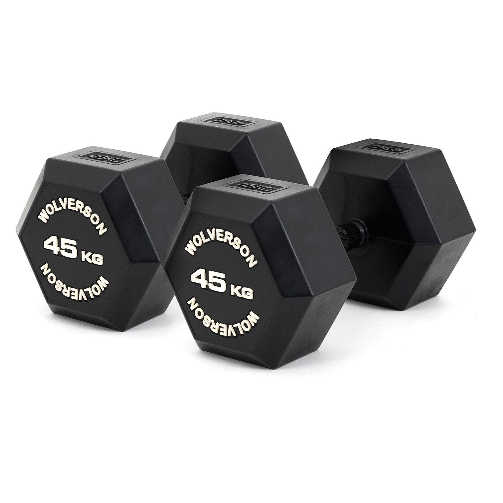 Wolverson Heavy Rubber HEX Dumbbells