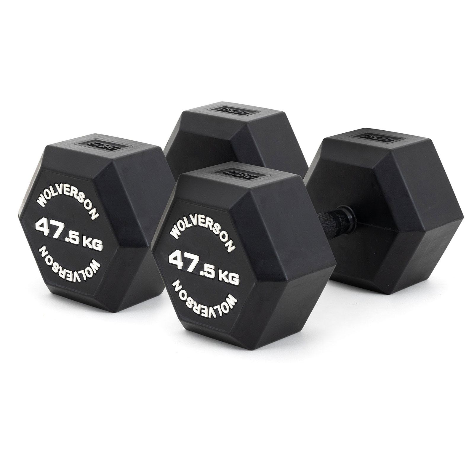 Wolverson Heavy Rubber HEX Dumbbells