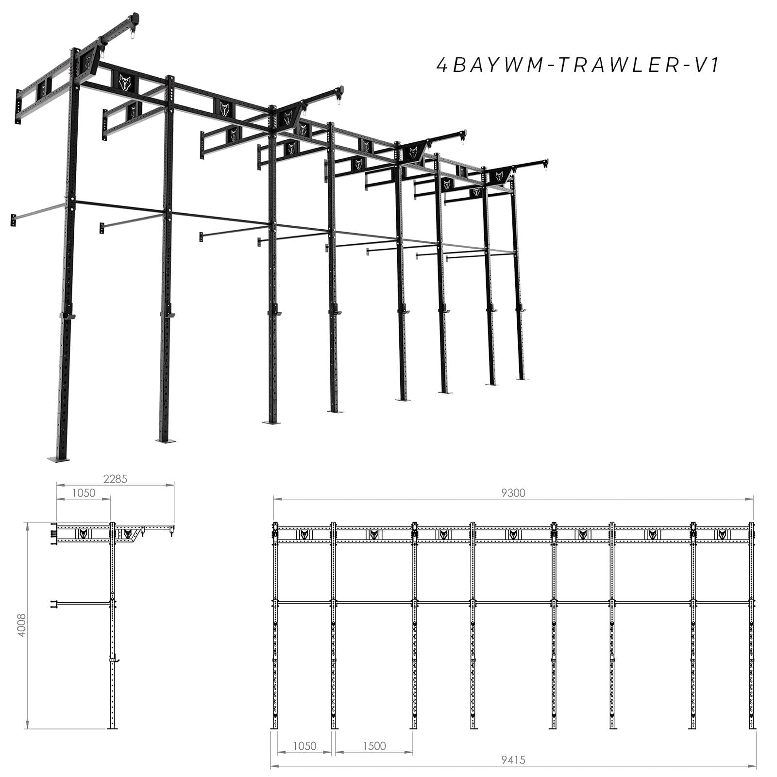 Bison Series - Wall Mounted Shrimp Trawler Rig