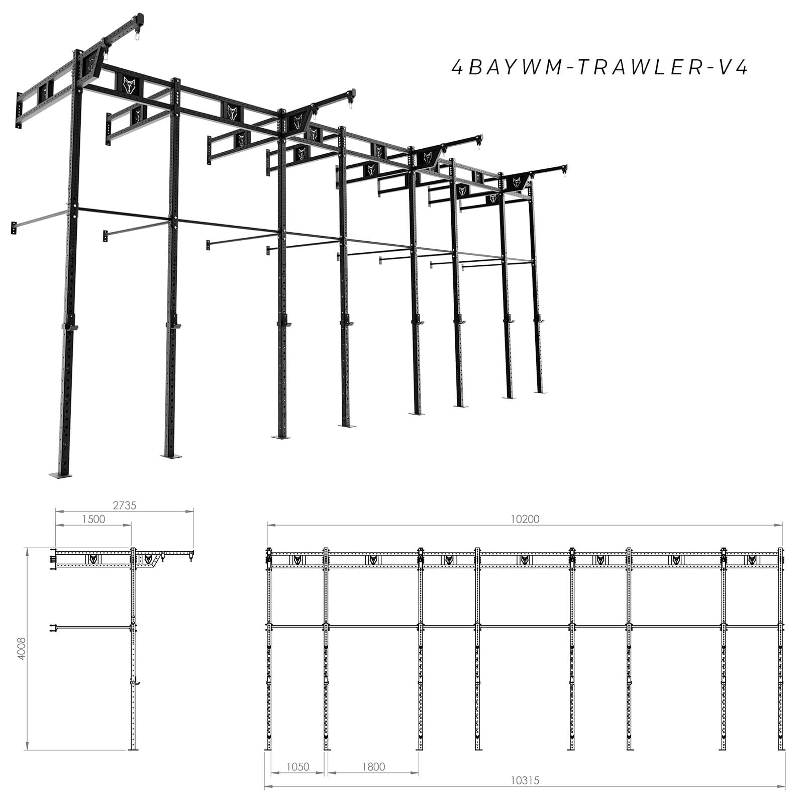 Bison Series - Wall Mounted Shrimp Trawler Rig
