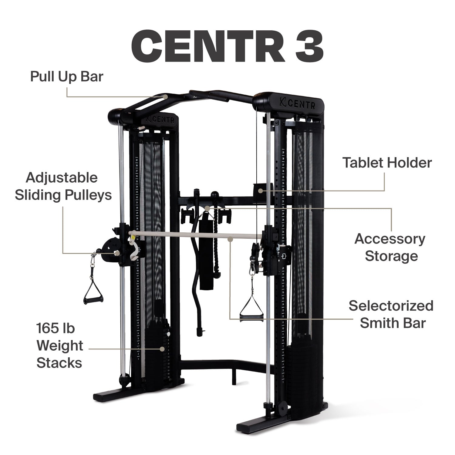 Centr 3 Home Gym Functional Trainer (with Smith Machine)