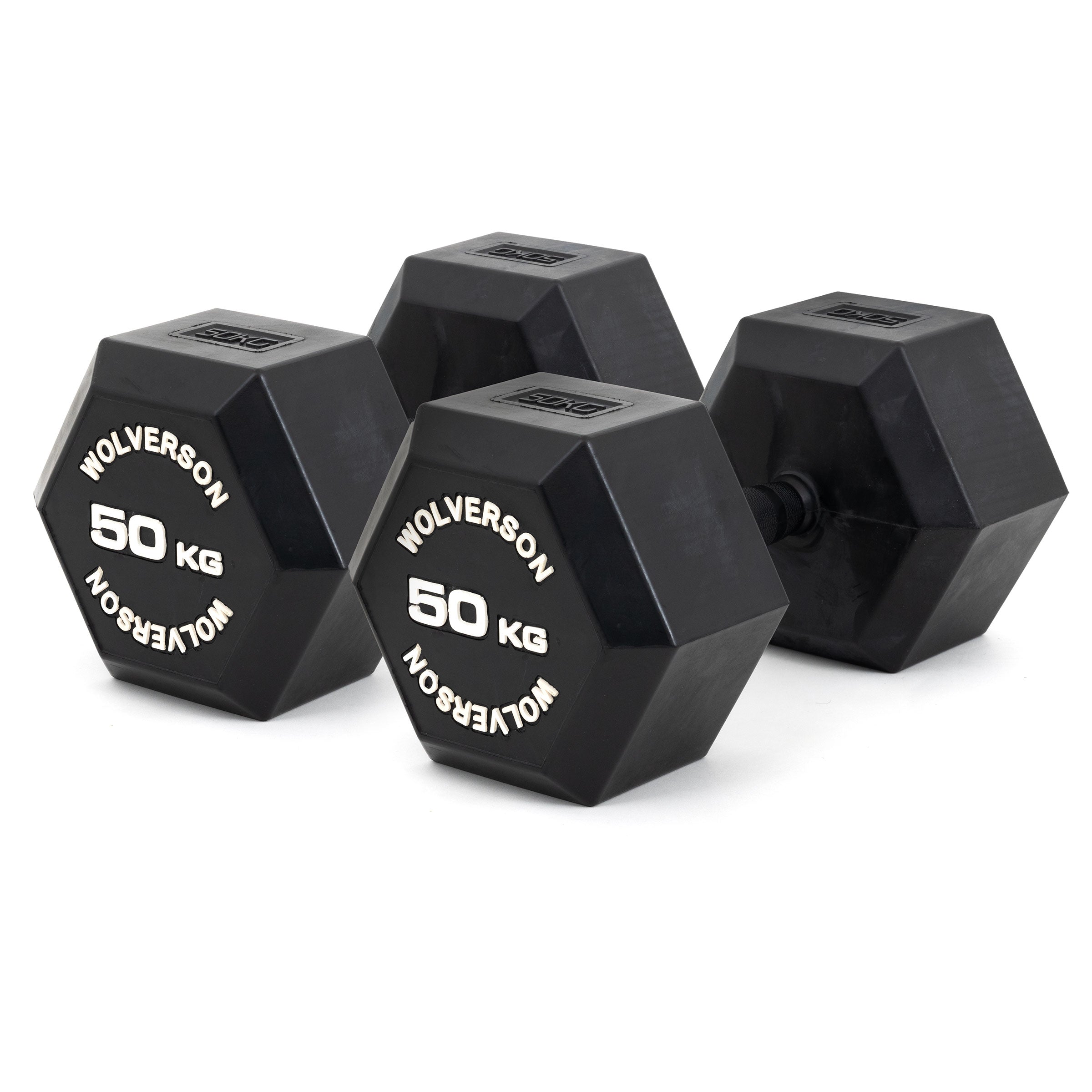 Wolverson Heavy Rubber HEX Dumbbells