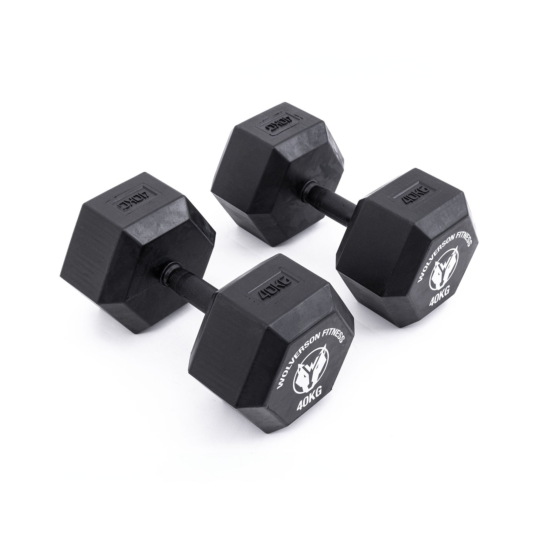 Wolverson 'Wolf' Heavy Rubber HEX Dumbbells
