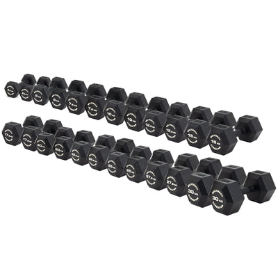 Wolverson Rubber HEX Dumbbell Sets