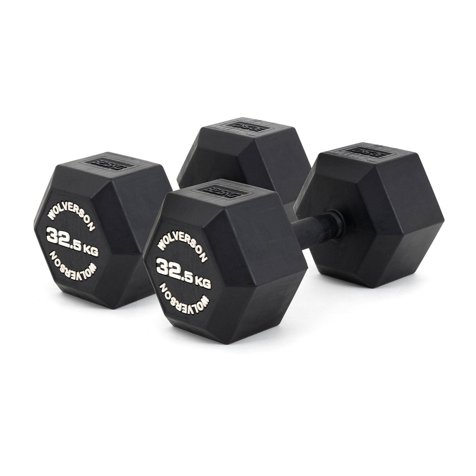 Wolverson Heavy Rubber HEX Dumbbell Pairs