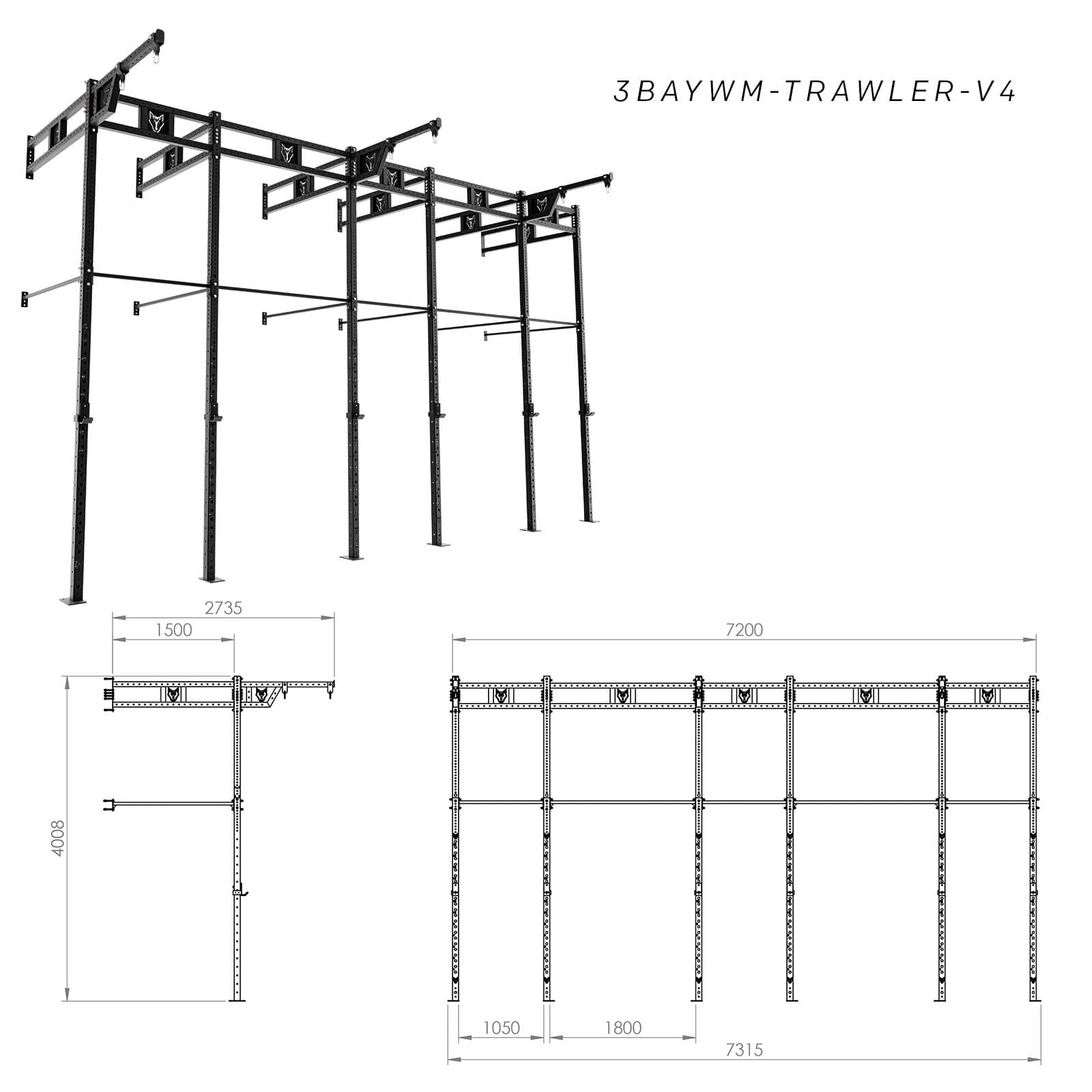 Bison Series - Wall Mounted Shrimp Trawler Rig