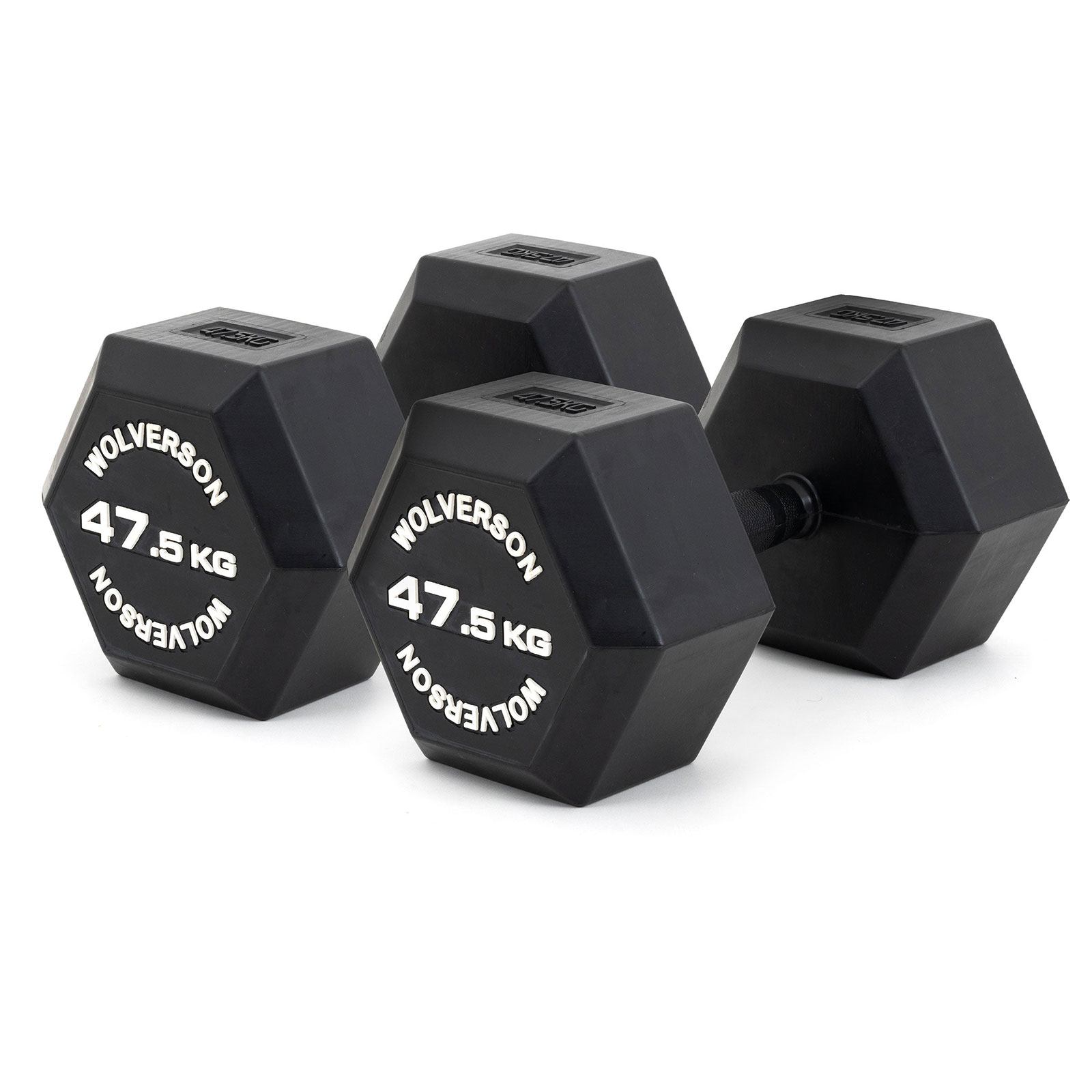 Wolverson Heavy Rubber HEX Dumbbell Pairs