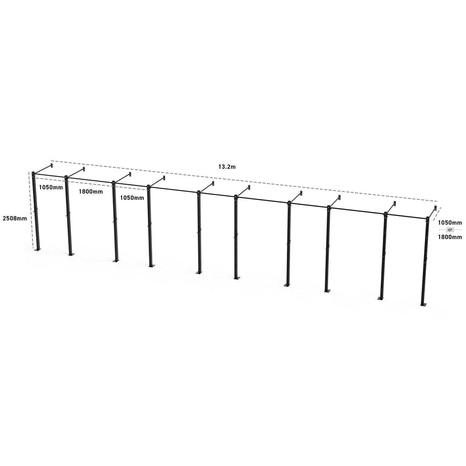 Bison Series - 5 Bay Wall Mounted Rig