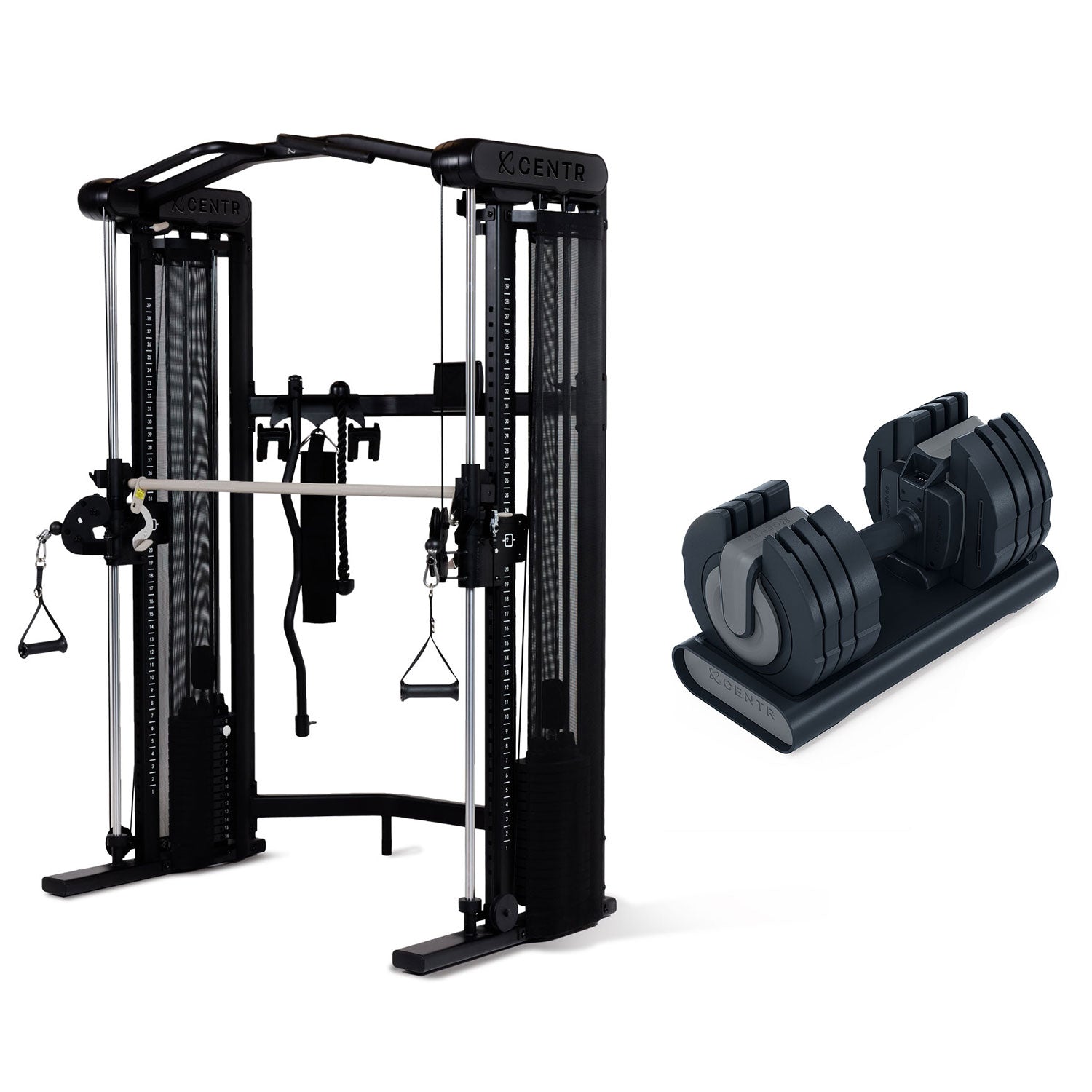Centr 3 Home Gym Functional Trainer (with Smith Machine) + Free Adjustable Dumbbells