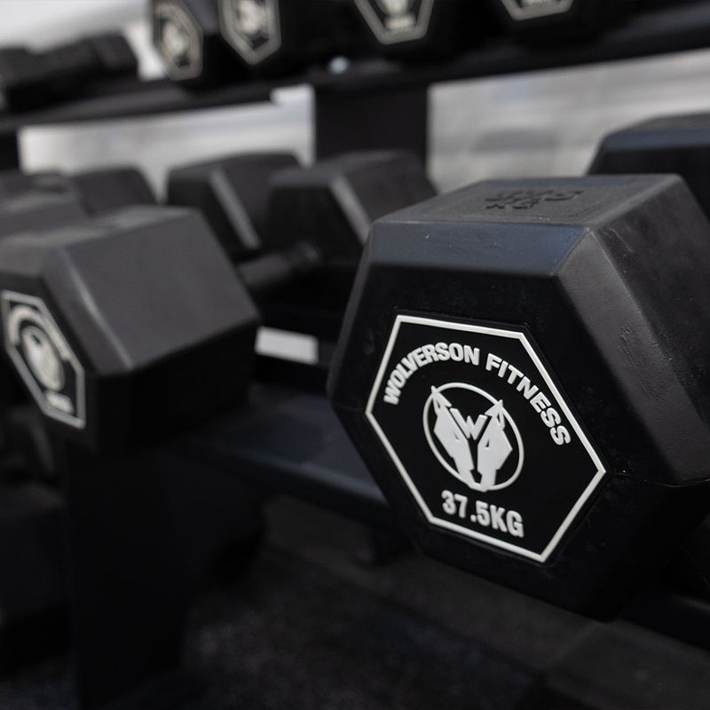 Wolverson Rubber HEX Dumbbell Sets | FREE Delivery