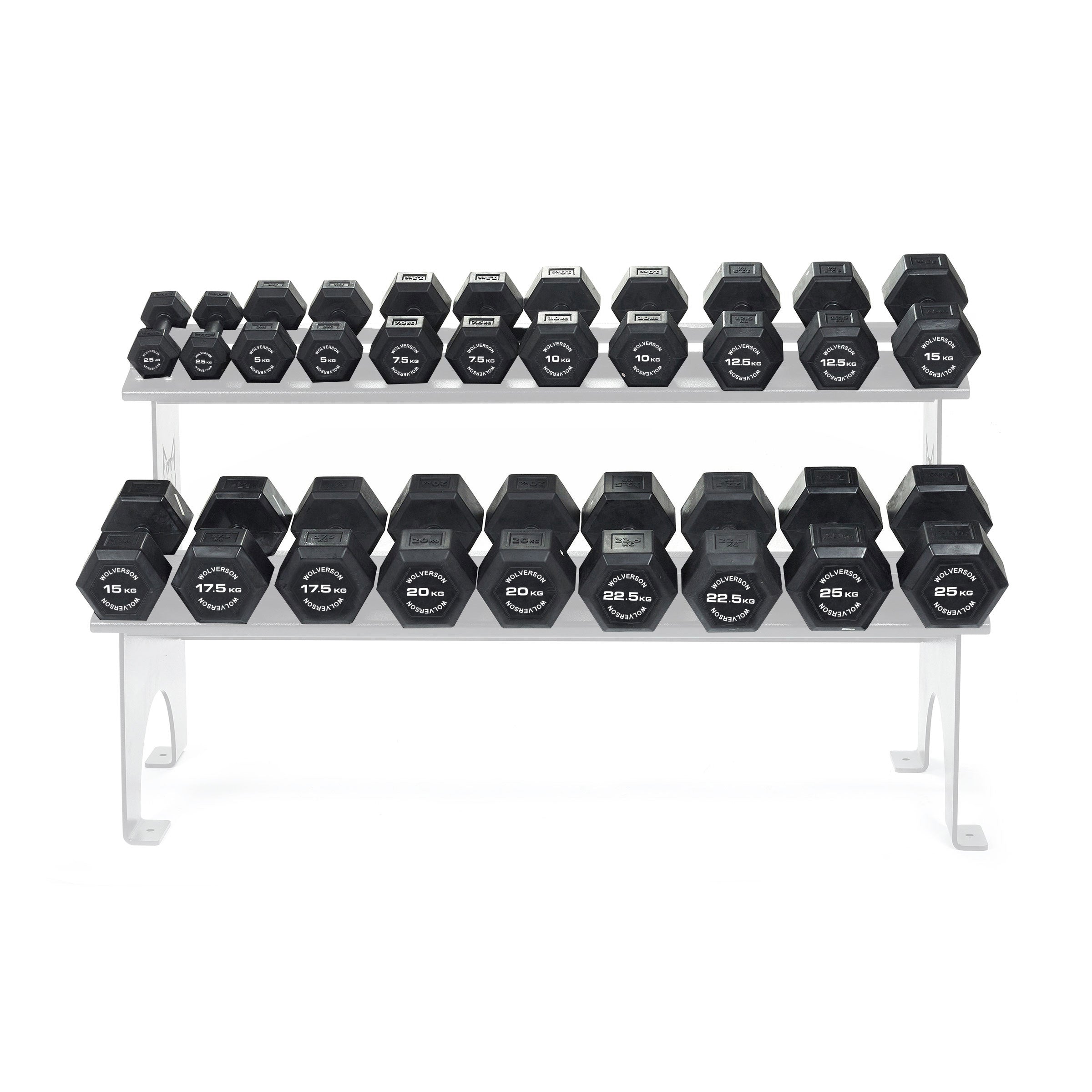 Wolverson Rubber HEX Dumbbell Sets