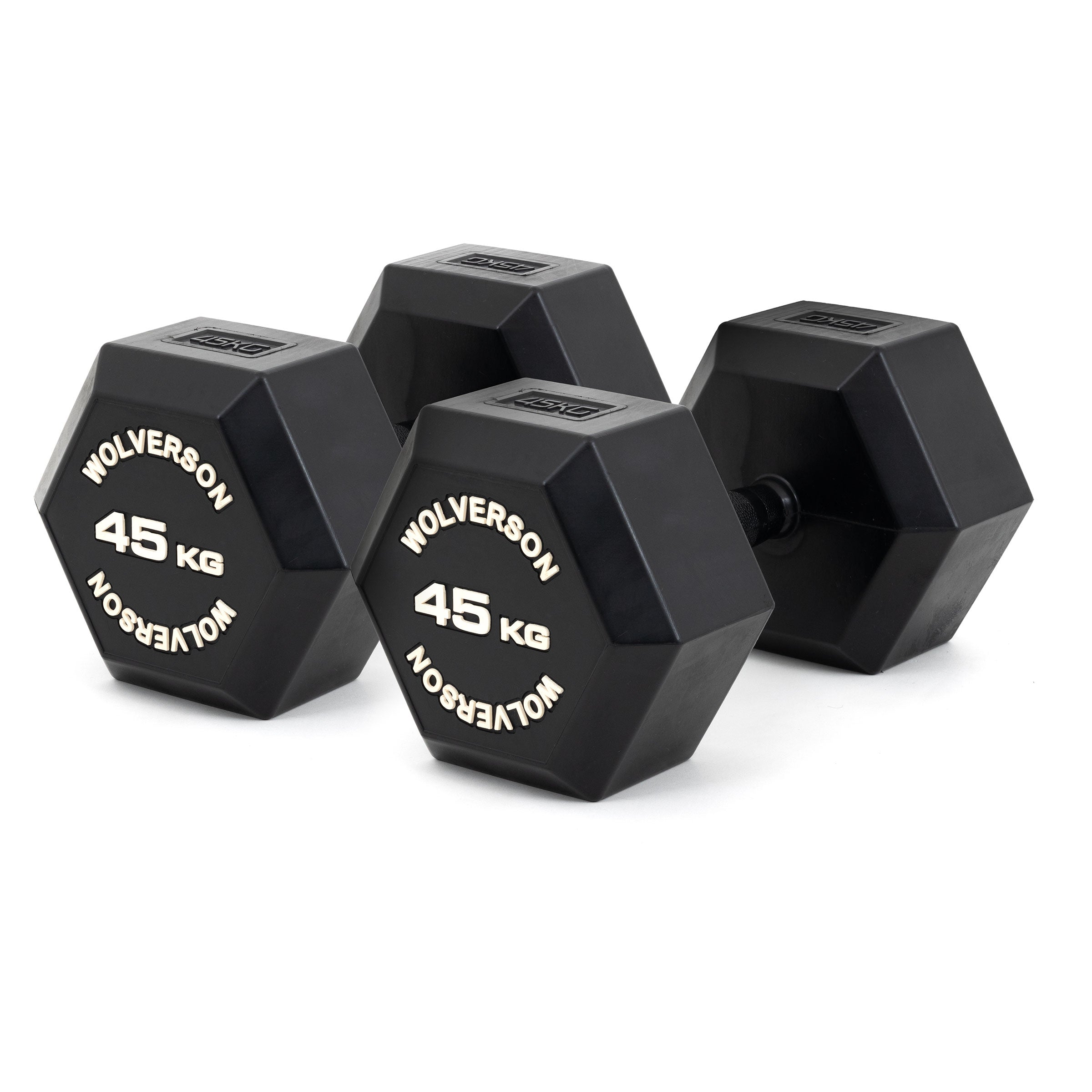 Wolverson Heavy Rubber HEX Dumbbell Pairs