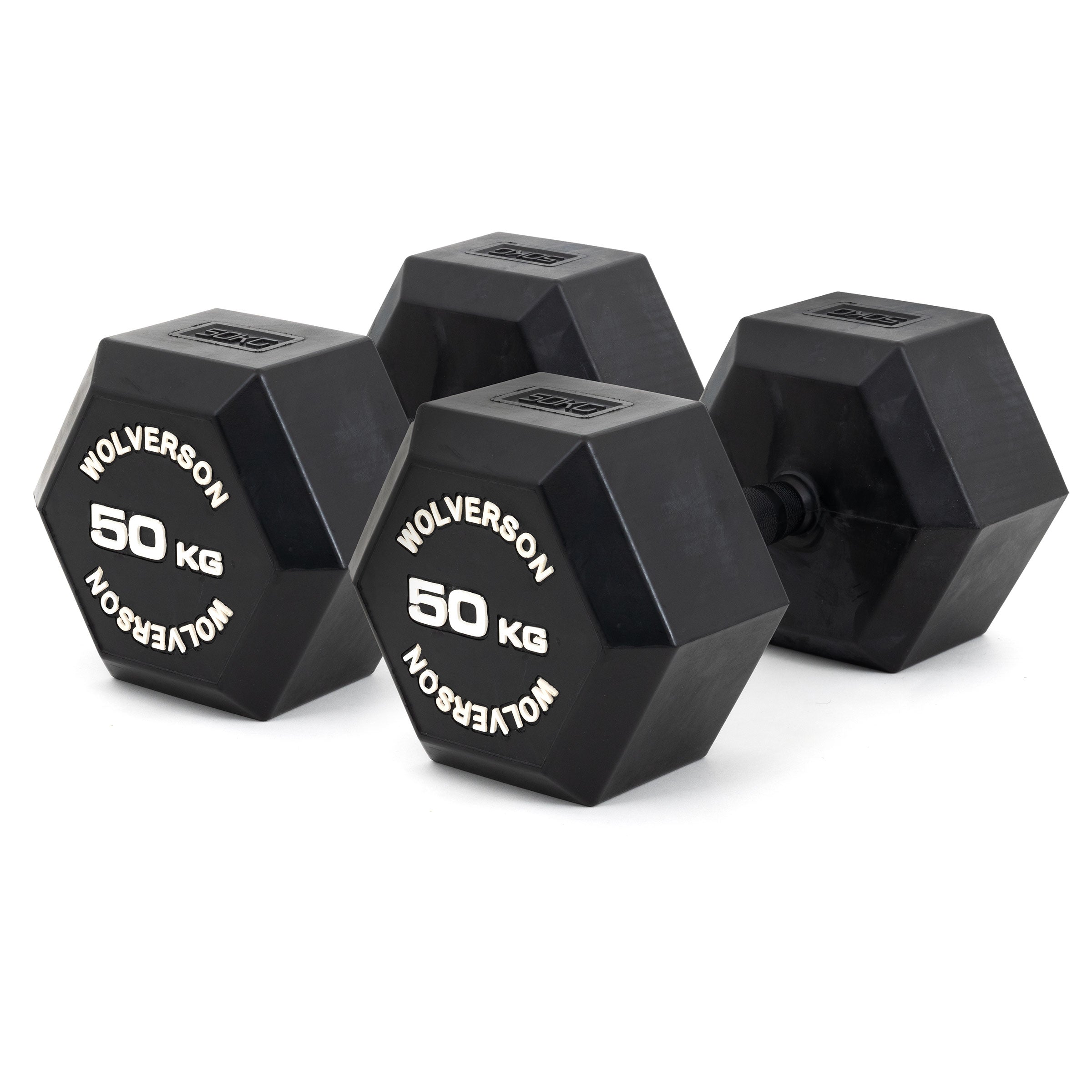 Wolverson Heavy Rubber HEX Dumbbell Pairs
