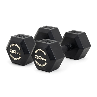 Wolverson Rubber HEX Dumbbells