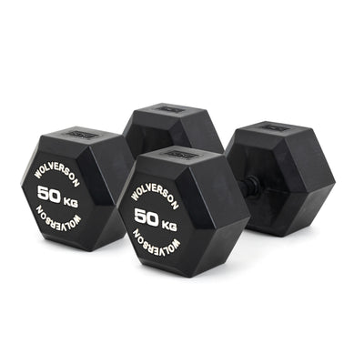 Wolverson Heavy Rubber HEX Dumbbells