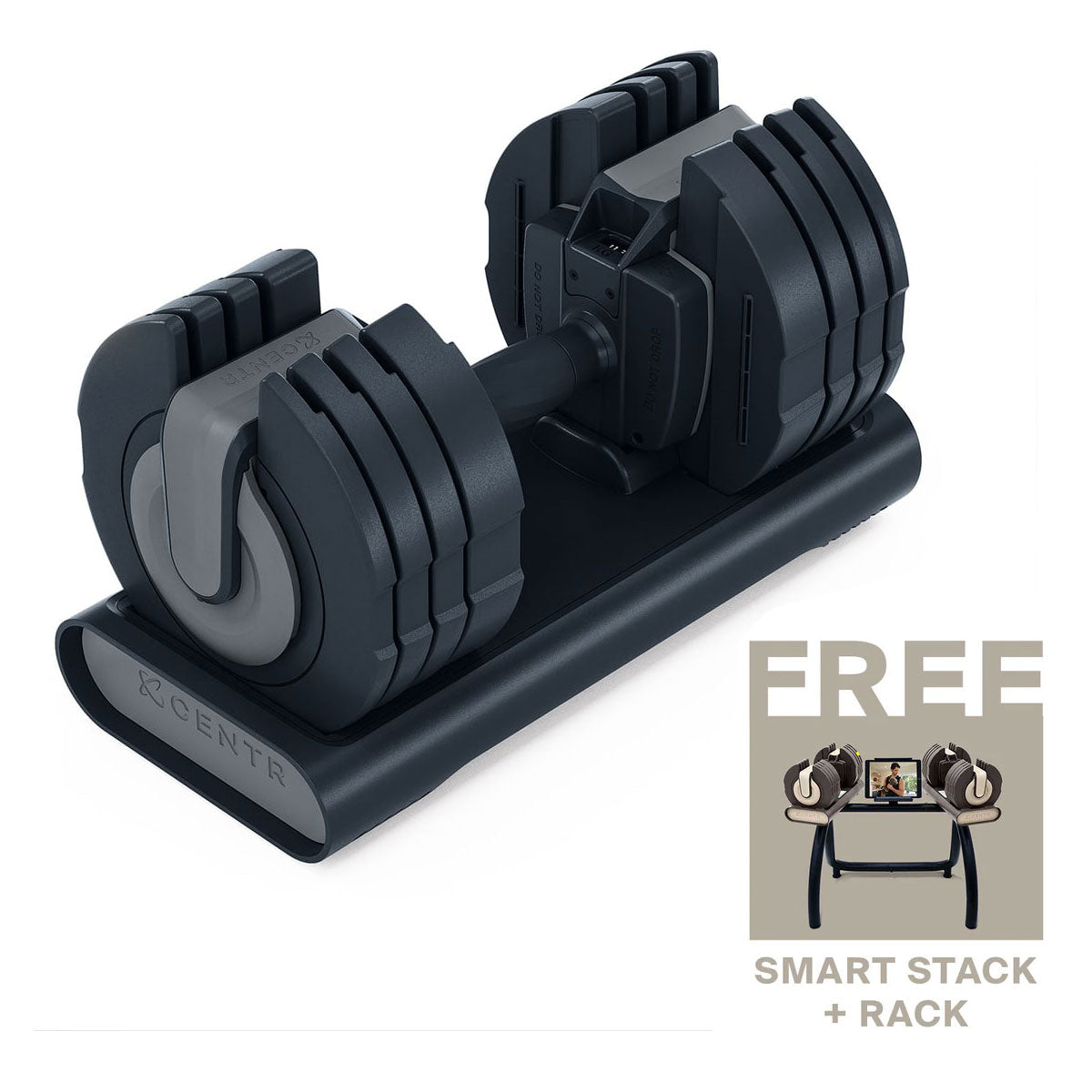 Smart Stack 50 Adjustable Dumbbells (+Free Rack)