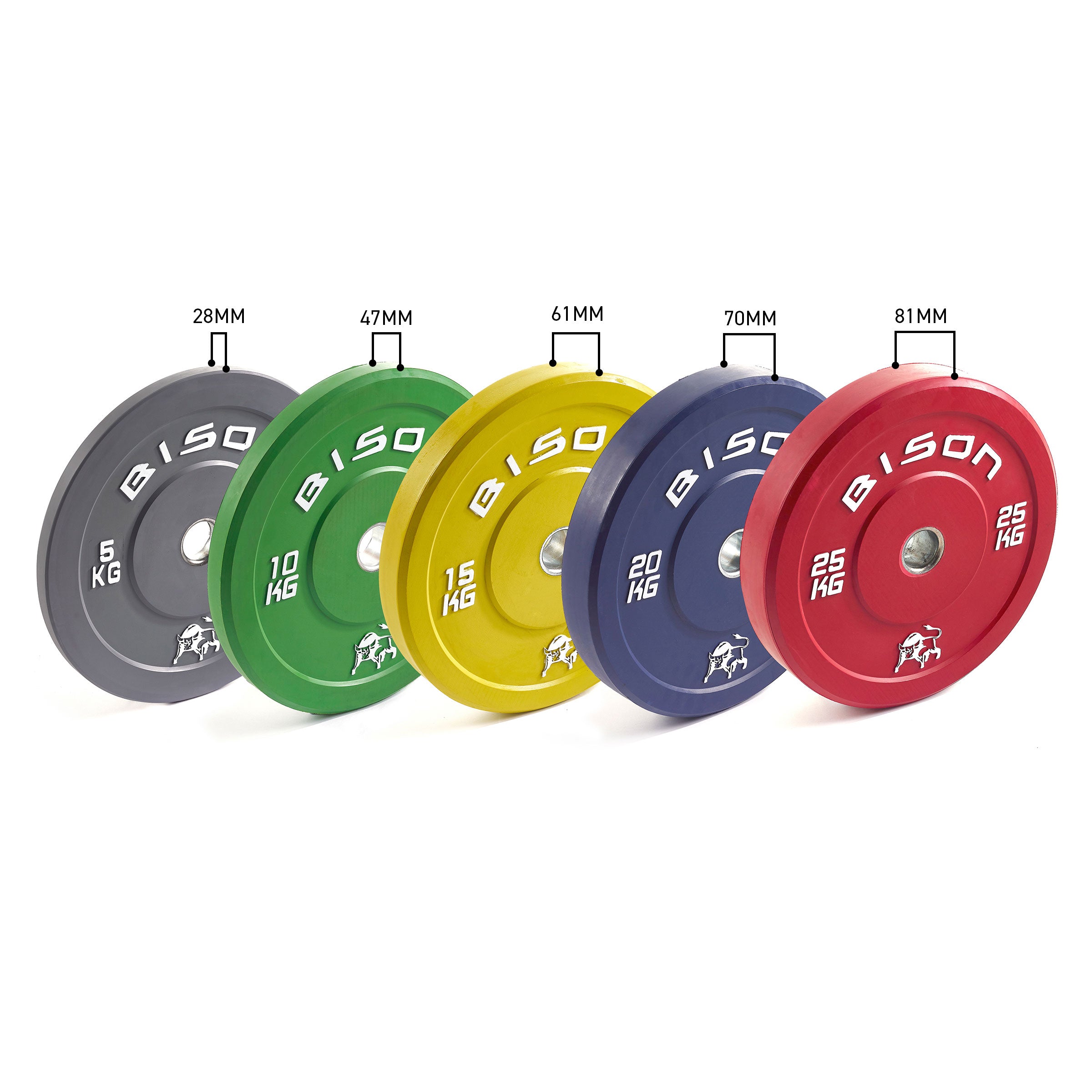 Bison Colour Bumper Plates CrossFit Plates FREE Delivery