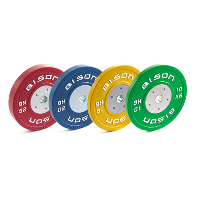 Bison Colour Olympic Competition Bumper Plates 140kg Set